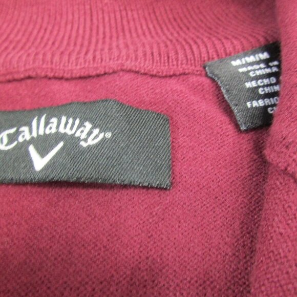 Callaway Golf‎ Sweater Vest Mens Medium Burgundy Knitted Sleeveless Quarter Zip - Picture 5 of 9